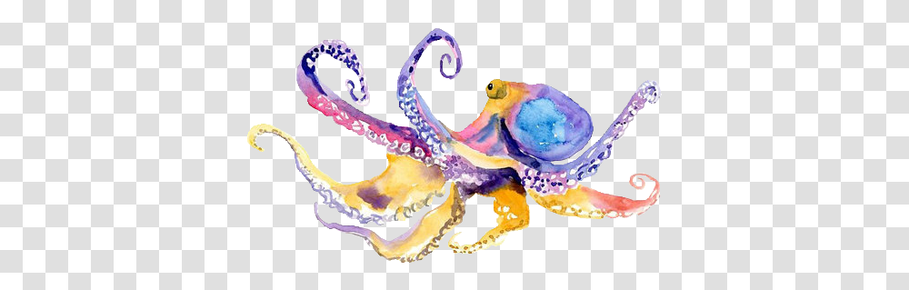 Pastel Watercolor Octopus Original Painting Octopus Watercolor, Sea Life, Animal Transparent Png