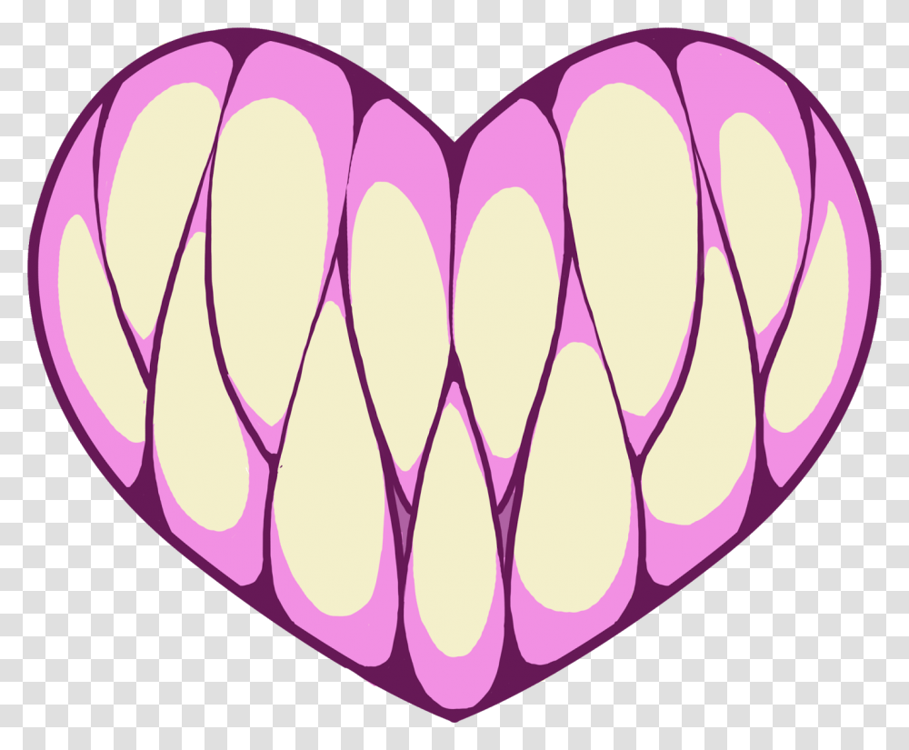 Pastelgoth Teeth Heart Kawaii Monster Sticker Freetoedi, Purple, Plant, Mouth, Sweets Transparent Png