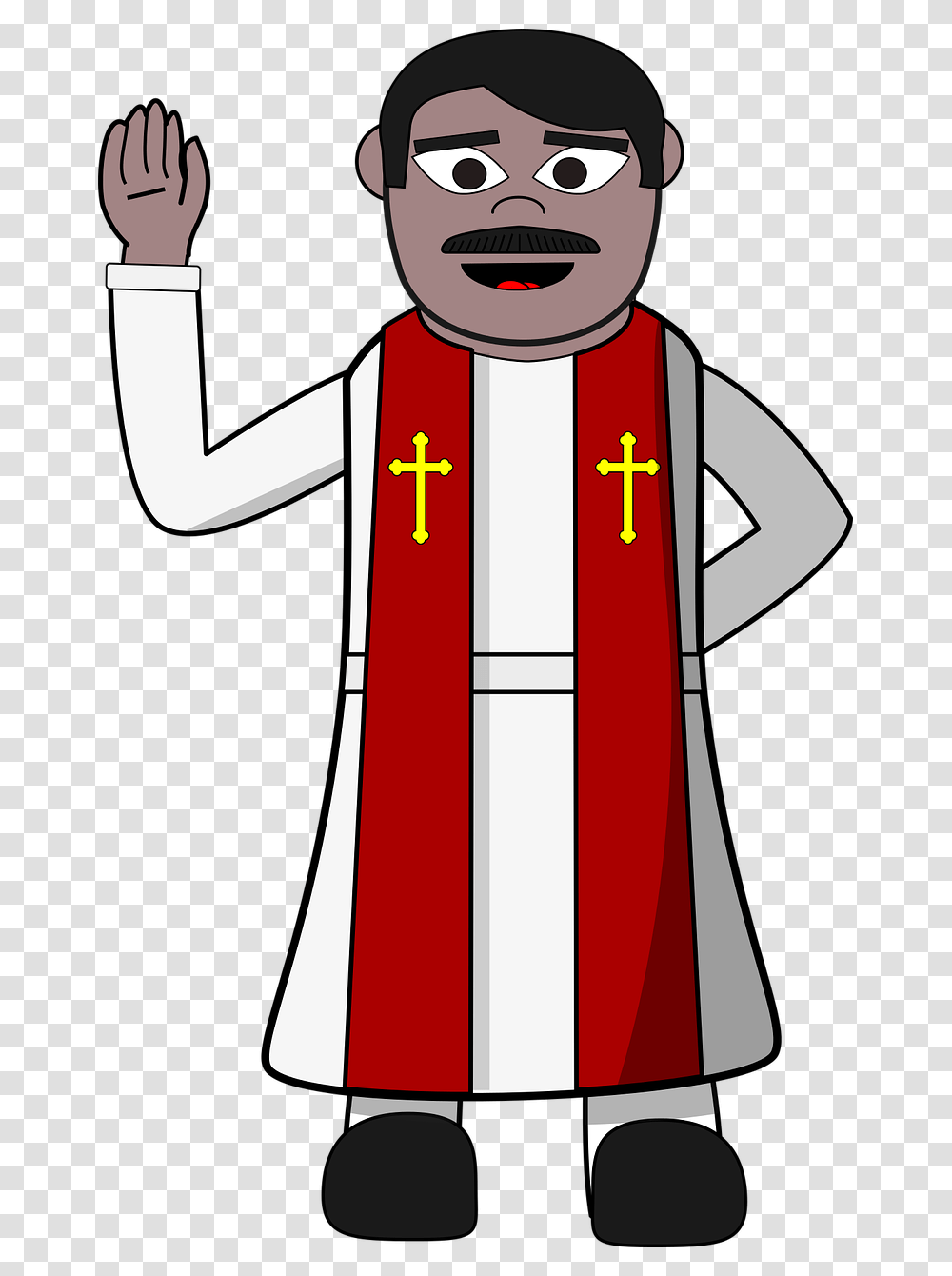 Pastor Priest Christian Robe Cartoon Clip Art Priest Clipart, Apparel, Pope, Sunglasses Transparent Png