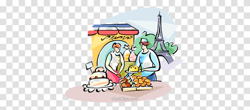 Pastry Chef And The Eiffel Tower Royalty Free Vector Clip Art, Person, Meal, Food, Cafeteria Transparent Png