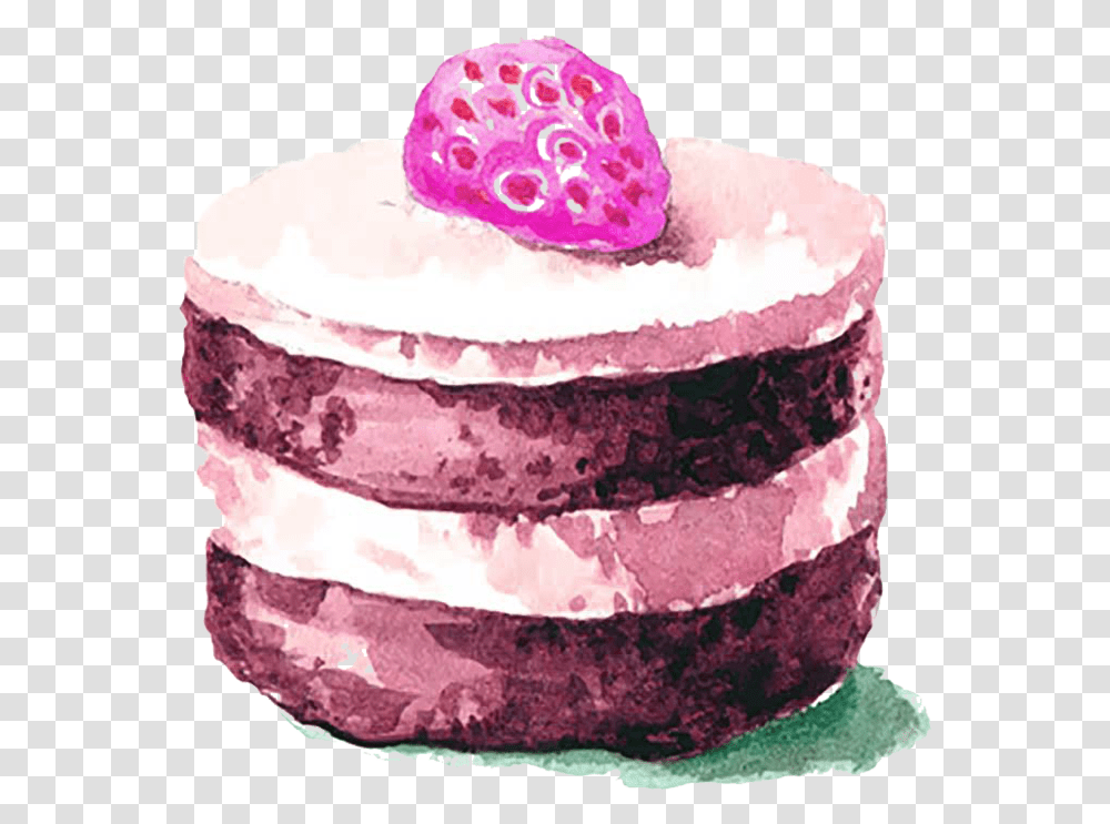 Pastry Drawing Watercolor Chocolate Cake Watercolor Cake, Dessert, Food, Birthday Cake, Wedding Cake Transparent Png