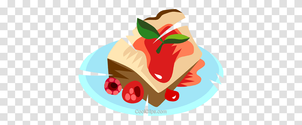 Pastry With Raspberry Sauce Royalty Free Vector Clip Art, Sweets, Food, Meal, Lunch Transparent Png