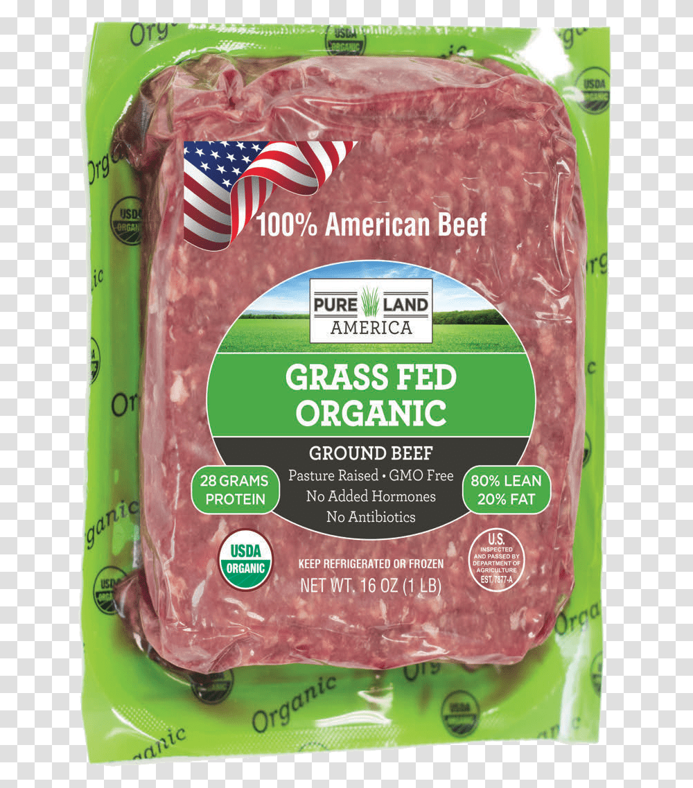 Pasture Raised Grass Fed 100 American Ground Beef Mettwurst, Plant, Food, Pork, Ham Transparent Png