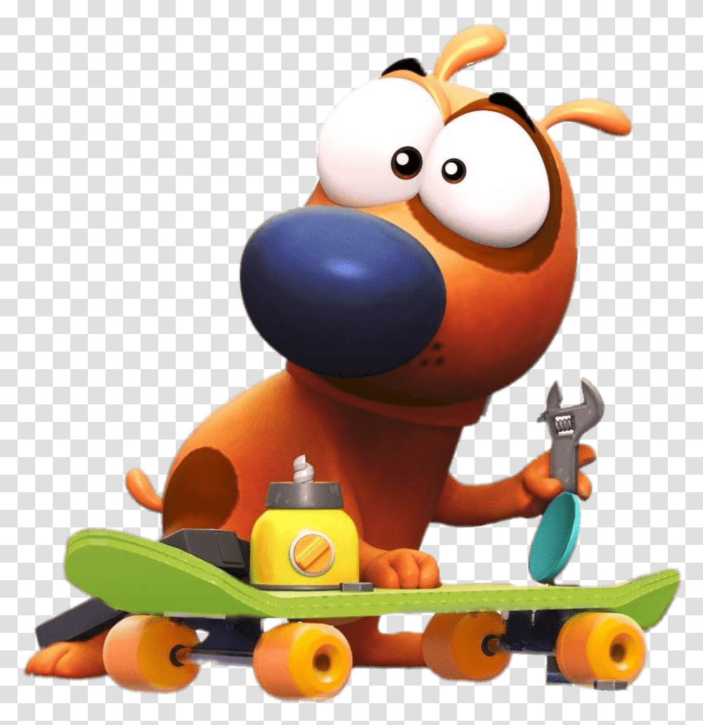 Pat Working On Skateboard Pat The Dog Disney Channel, Toy, Plant, Food, Animal Transparent Png