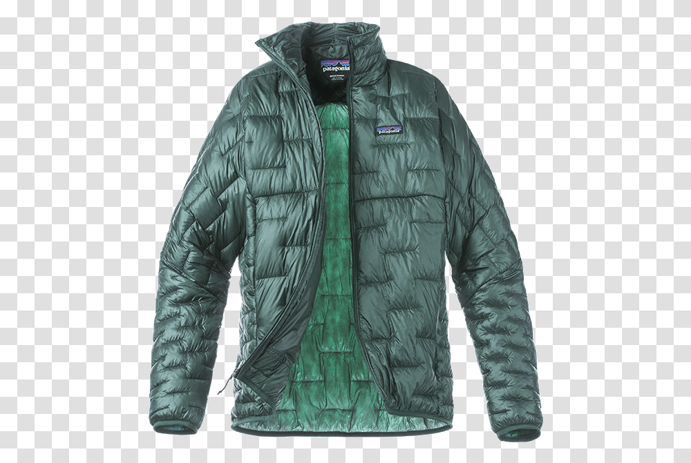 Patagonia Micro Puff Jacket Green, Apparel, Coat, Long Sleeve Transparent Png