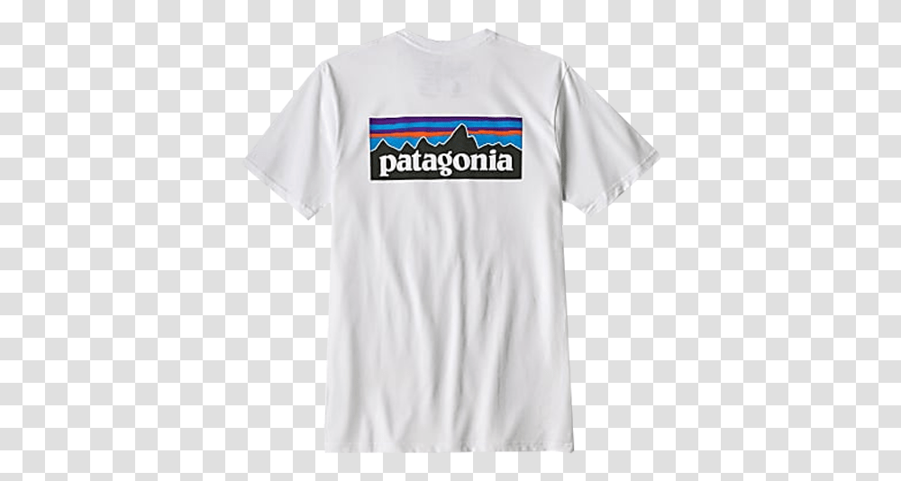 Patagonia P 6 Logo Responsible Tee White Arrow & Beast Unisex, Clothing, Apparel, T-Shirt, Person Transparent Png