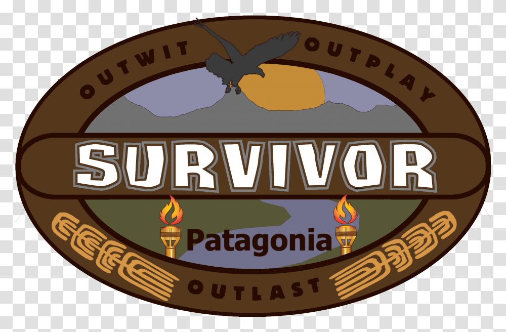 Patagonia Survivor Heroes Vs Villains Logo, Label, Text, Symbol, Emblem Transparent Png