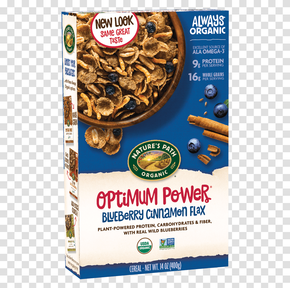 Path Blueberry Cinnamon Flax Cereal, Label, Plant, Advertisement Transparent Png