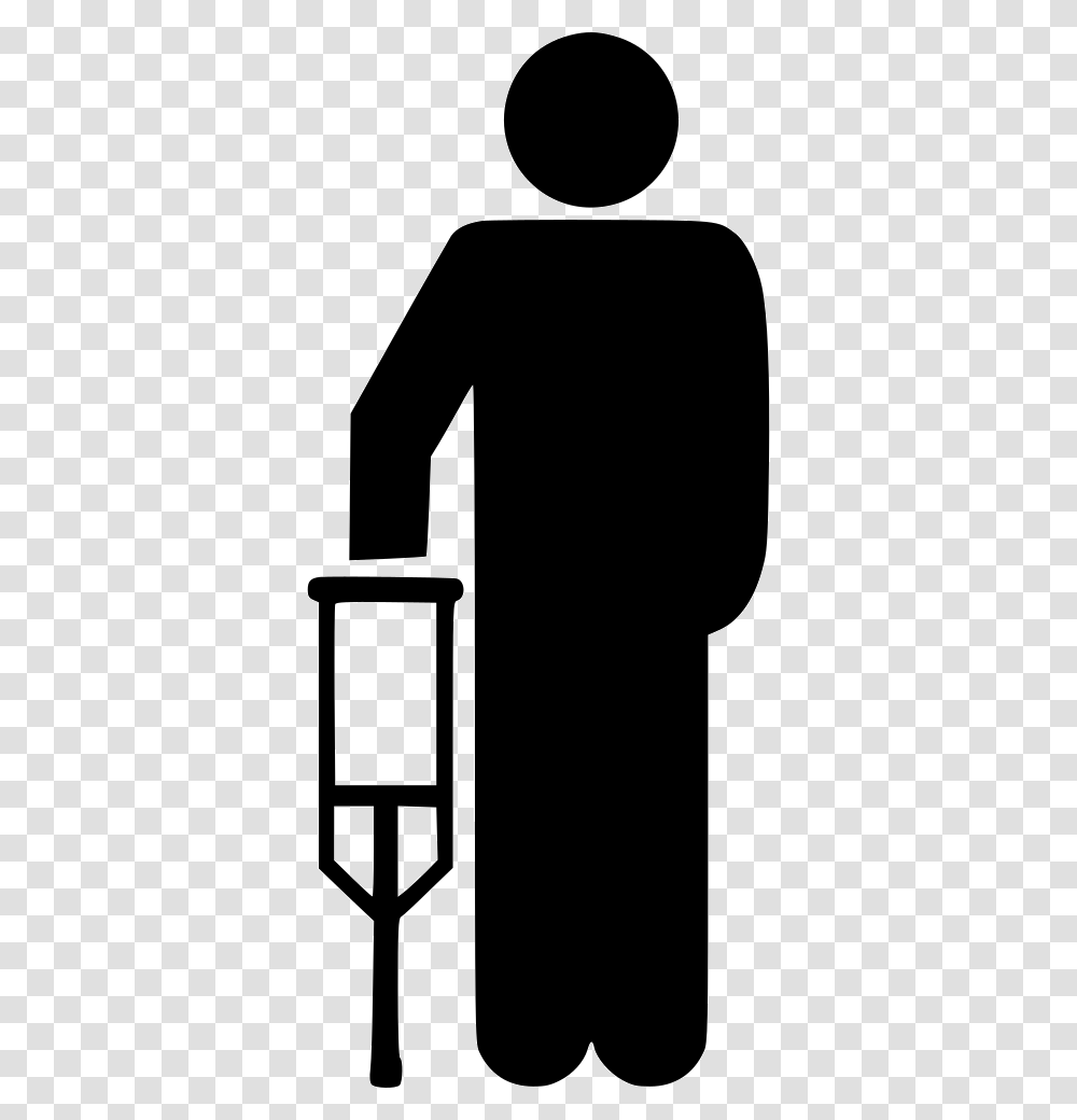 Patient Broken Leg Icon, Silhouette, Hand, Stencil Transparent Png