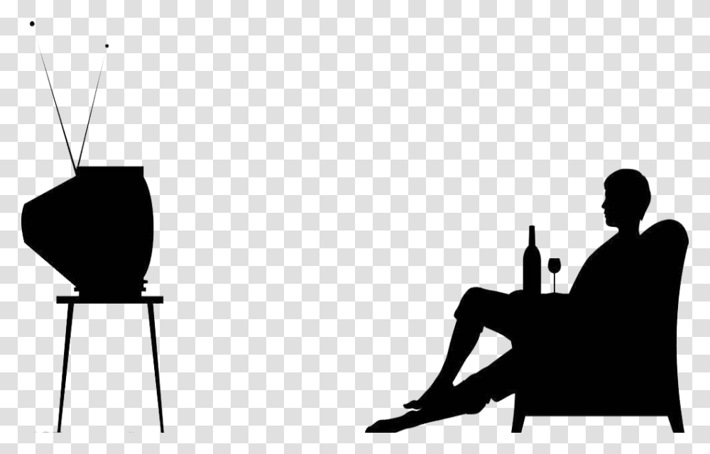 Patient Clipart Sit In Silhouette Of A Television, Person, Staircase, Indoors Transparent Png
