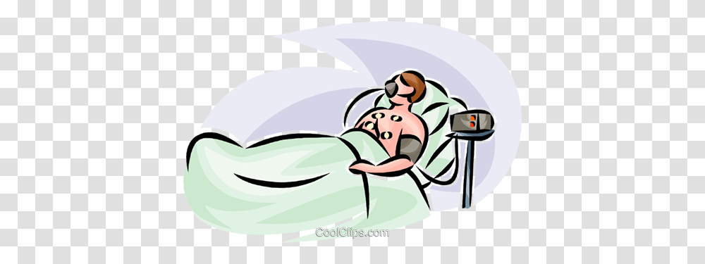 Patient Hooked Up To A Heart Monitor Royalty Free Vector Clip Art, Drawing, Canopy Transparent Png