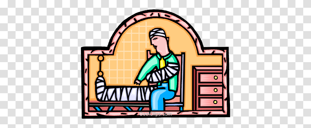 Patient In The Hospital With A Broken Leg Royalty Free Vector Clip, Person, Outdoors, Female Transparent Png
