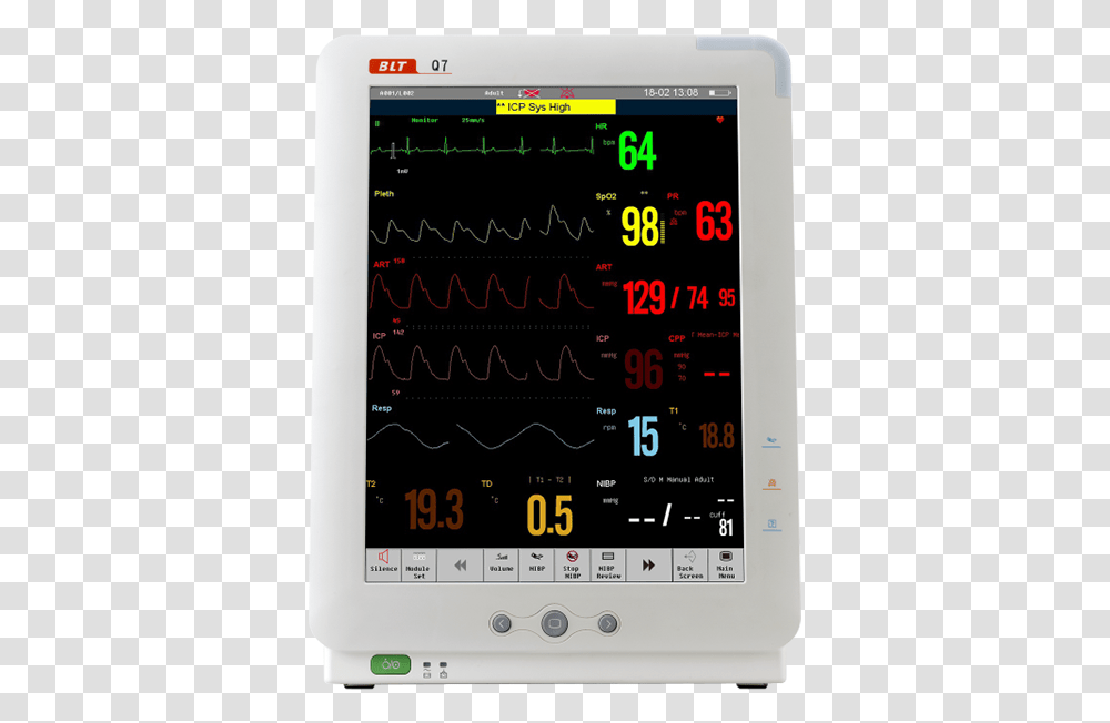 Patient Monitor Q7 Biolight, Mobile Phone, Electronics, Cell Phone, Scoreboard Transparent Png