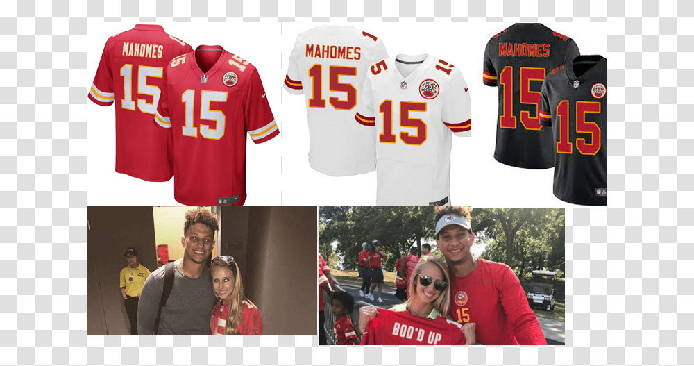 Patrick Mahomes Jersey And Girlfriend Sports Jersey, Apparel, Person, Human Transparent Png