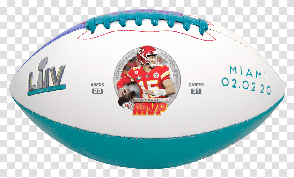 Patrick Mahomes Super Bowl 54 Mvp Full Size Football Inflatable, Person, People, Sport, Helmet Transparent Png