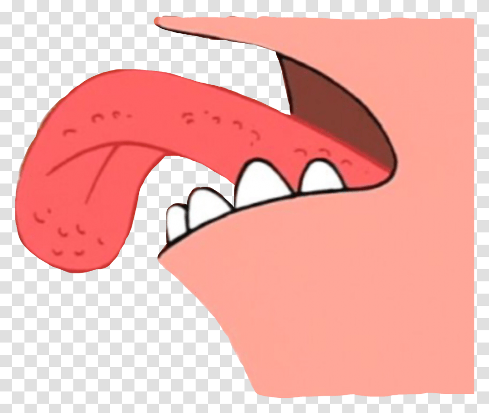 Patrick Star Patrick Licking, Teeth, Mouth, Lip, Sunglasses Transparent Png