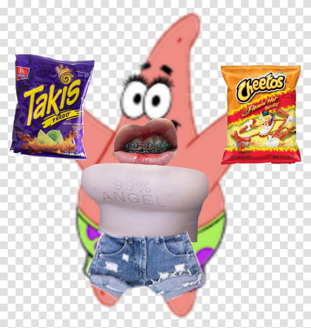 Patrick Star Turned Into A Hot Cheeto Girl Hot Cheetos Stickers On Picsart Dora Transparent Png