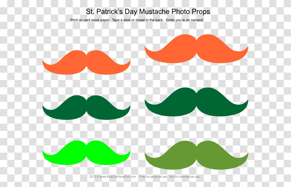 Patricks Day Mustache Photo Booth Props Orange Mustasch St Patricks Day, Mouth, Lip Transparent Png