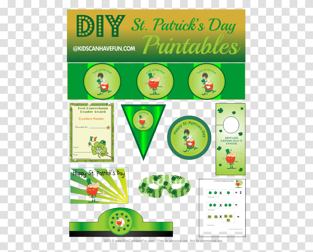 Patricks Day Printables St Patricks Day Kids Parties, Flyer, Brochure, Number Transparent Png