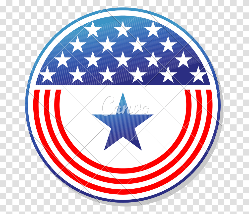 Patriotic American Stars And Stripes Button, Star Symbol, Logo, Trademark Transparent Png