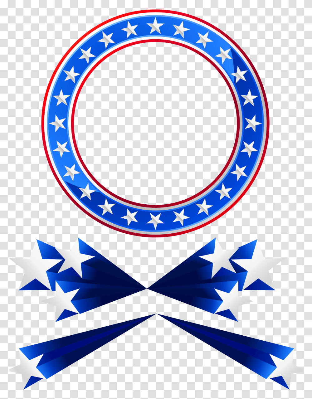Patriotic Clipart Black And White Star Circle Frame, Star Symbol, Label Transparent Png