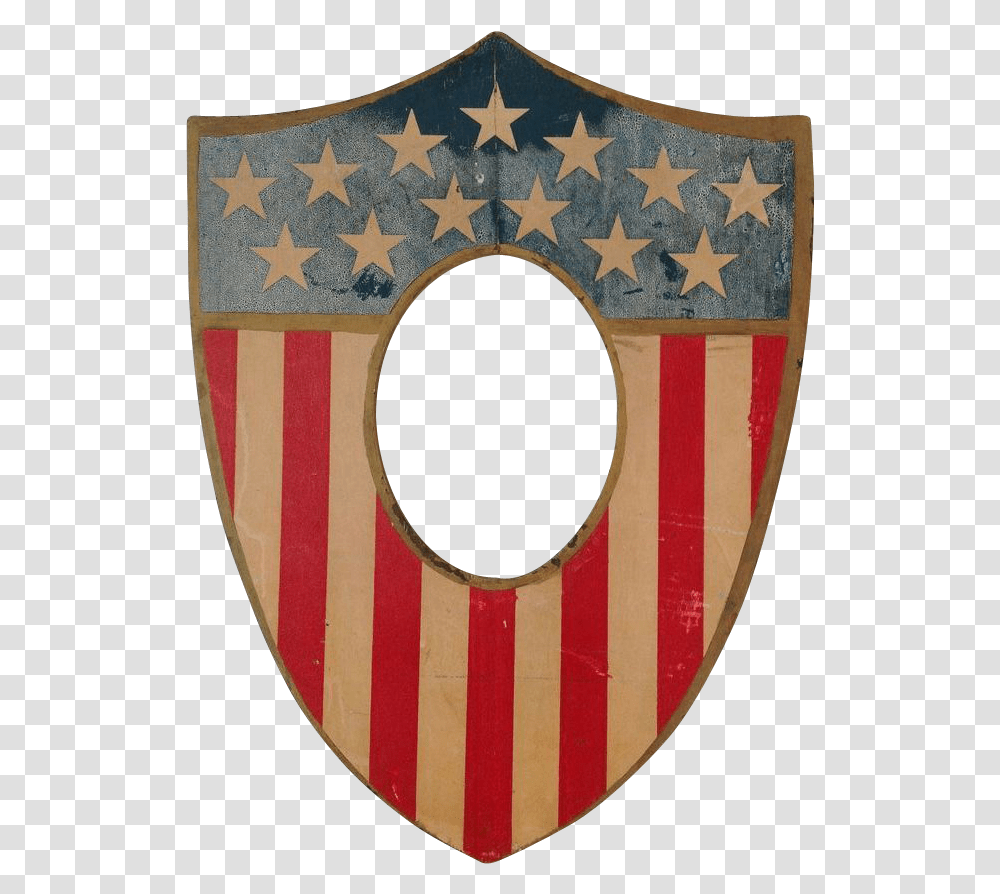 Patriotic Folk Art Shield Circa 1900 Usa Flag Patriotic Classy American Flag, Armor Transparent Png