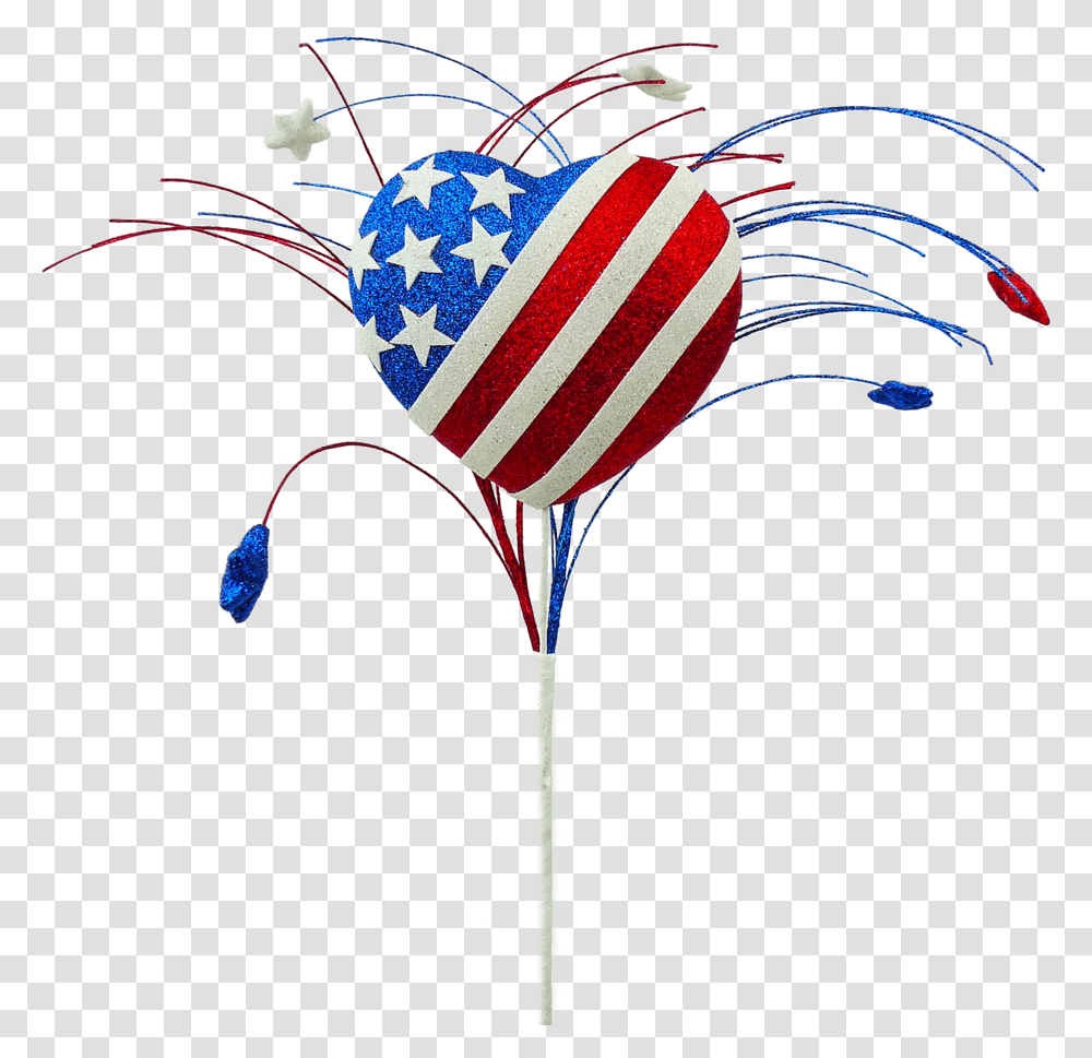 Patriotic Glitter Heart Pick Illustration, Ball, Balloon, Food, Sweets Transparent Png