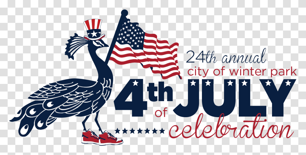 Patriotic Peacock With A Hat Holding A Flag For The Celebrate 4th Of July, American Flag, Bird, Animal Transparent Png