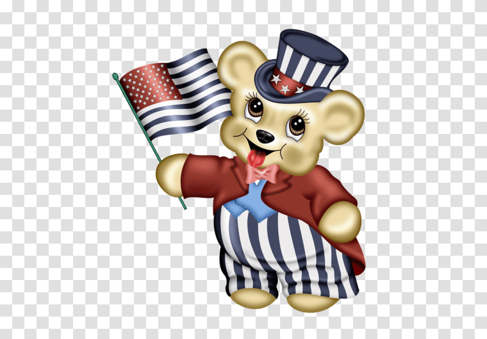 Patriotic Teddy Bear, Toy, Flag, American Flag Transparent Png