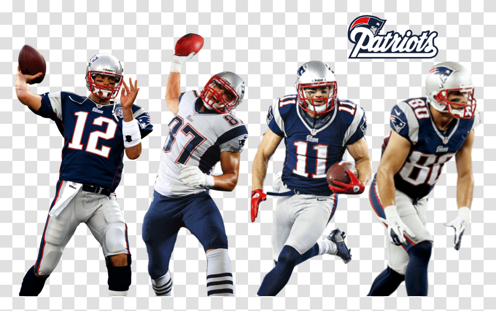 Patriots Players Tom Brady Gronk And Edelman, Helmet, Apparel, Person Transparent Png