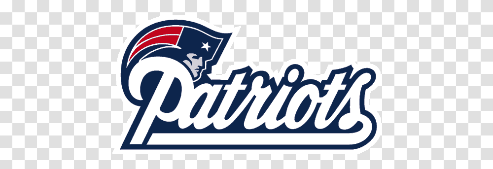 Patriots Sports Logo New England Patriots Name Logo, Text, Symbol, Label, Flag Transparent Png