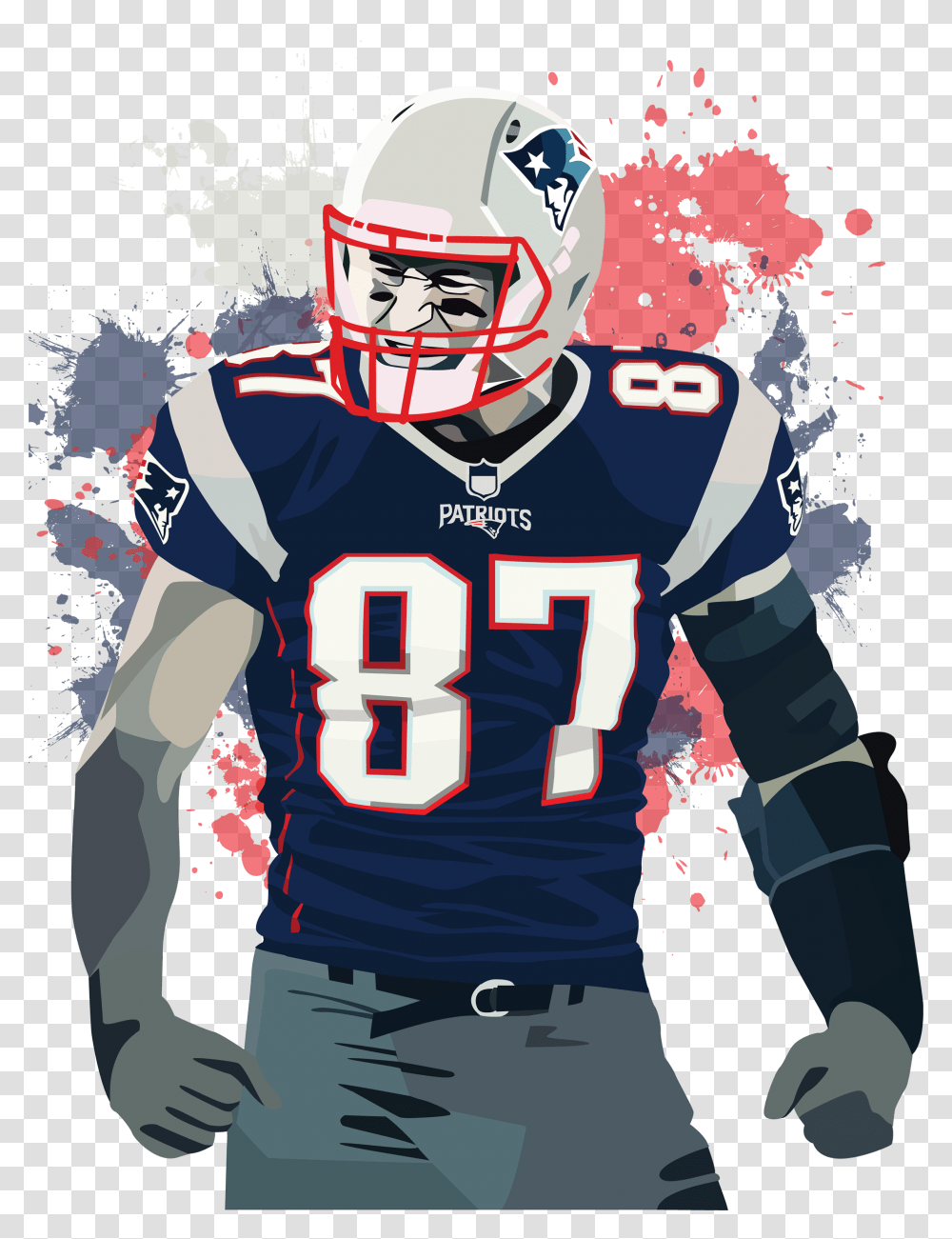 Patriots Vector Helmet Rob Gronkowski, Person, People, Football Transparent Png