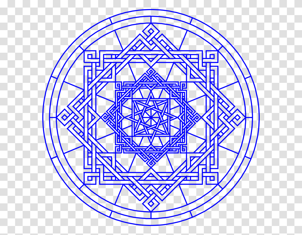 Pattern Ornament Geometry Islamic Circle Blue Background Compass Clipart, Light, Lighting, Clock Tower, Architecture Transparent Png