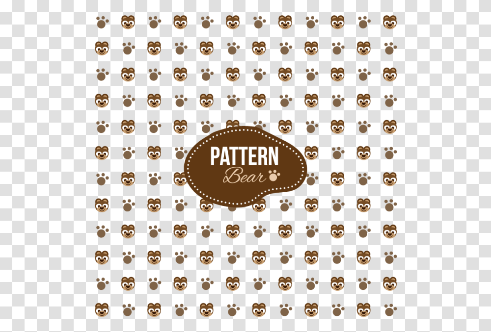 Pattern With Bear And Footprints Shapes Background, Rug, Green, Computer Keyboard Transparent Png