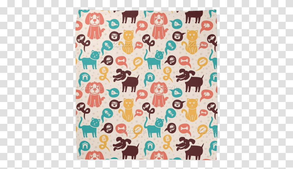 Pattern With Funny Cats And Dogs Bandana Dogs Pattern Hd, Poster, Advertisement, Mammal, Animal Transparent Png