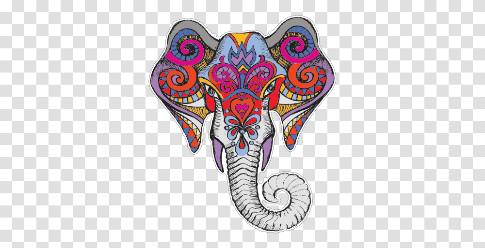 Patterned Drawing At Getdrawings Indian Elephant Head Art, Doodle, Emblem, Ornament Transparent Png