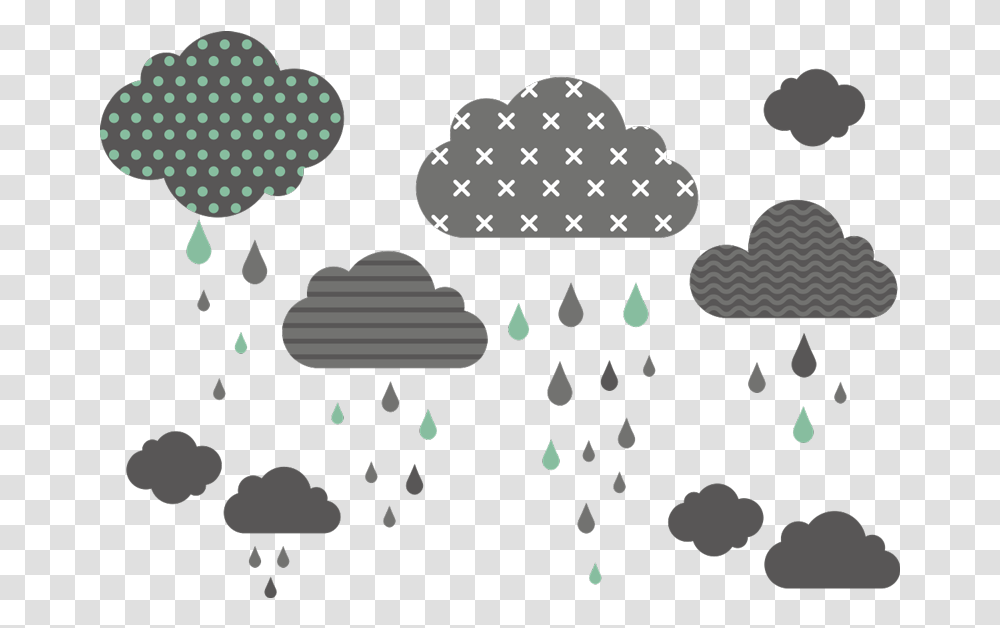 Patterned Rain Clouds Wall Sticker Tenstickers Illustration, Footprint, Weapon, Weaponry, Texture Transparent Png