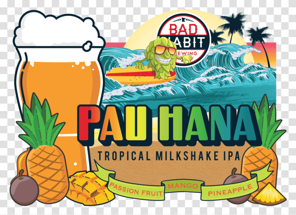 Pau Hana Tropical Milkshake Ipa 01 Illustration, Beverage, Lager, Beer, Alcohol Transparent Png