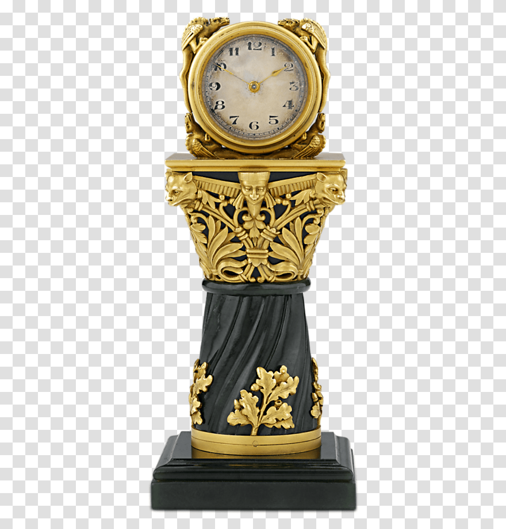 Paul Frey Miniature Gold And Jade Clock Trophy, Clock Tower, Architecture, Building, Pillar Transparent Png