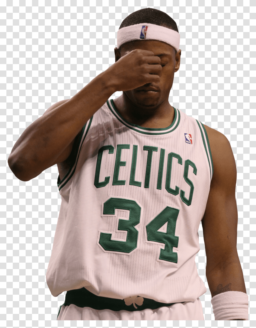 Paul Pierce Thinking Boston Celtics Jersey, Person, T-Shirt, People Transparent Png