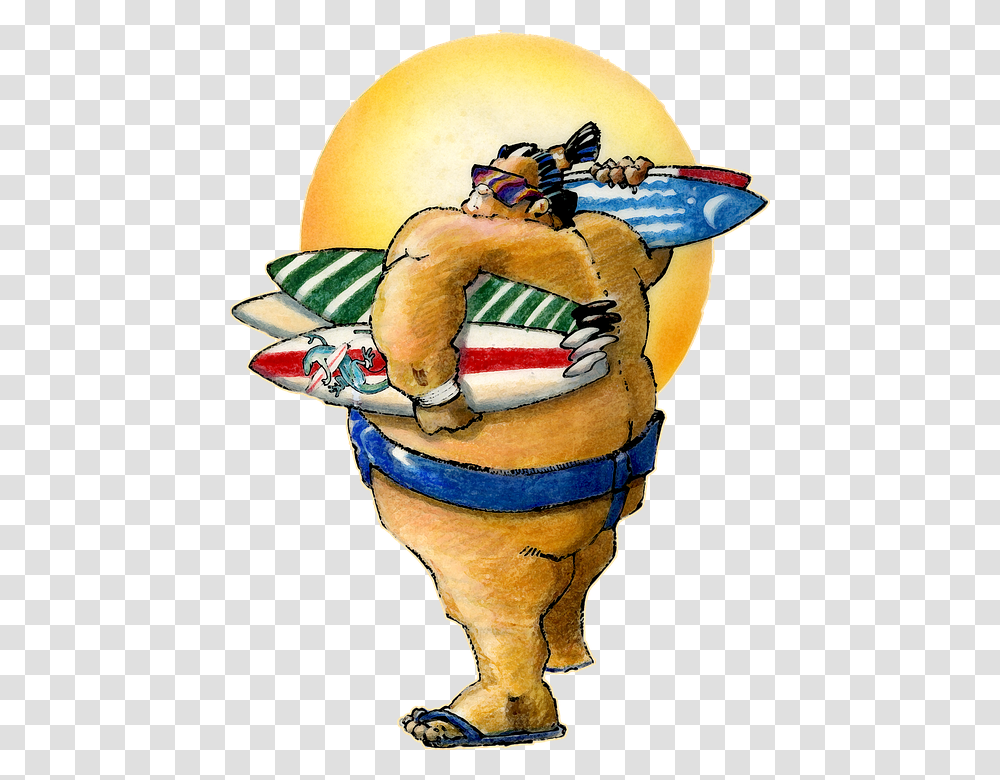Paul Reynolds Sumo Sumo Surfing Tsumo Brothers Illustration, Food, Bread, Meal Transparent Png