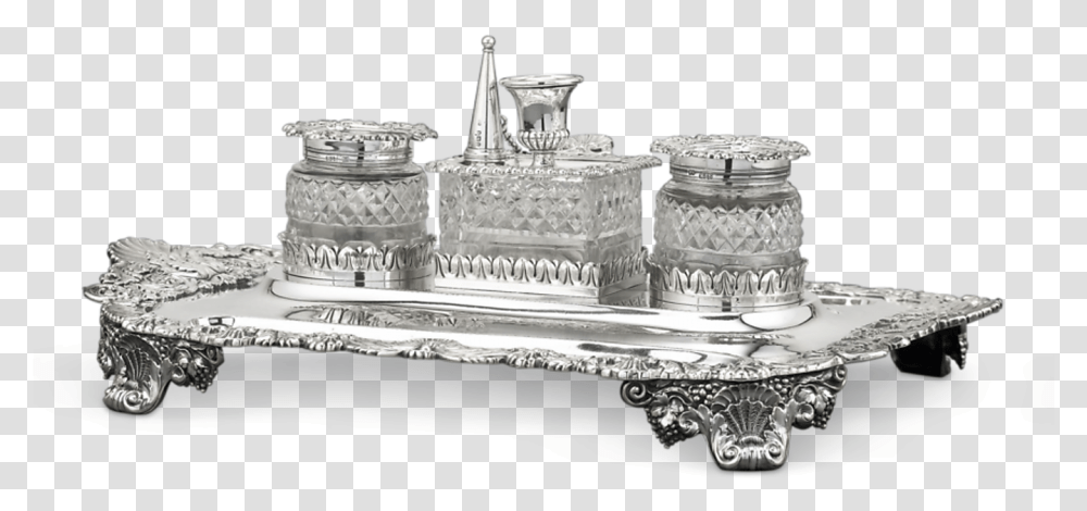 Paul Storr George Iii Silver Inkstand Coffee Table, Furniture, Wedding Cake, Porcelain Transparent Png
