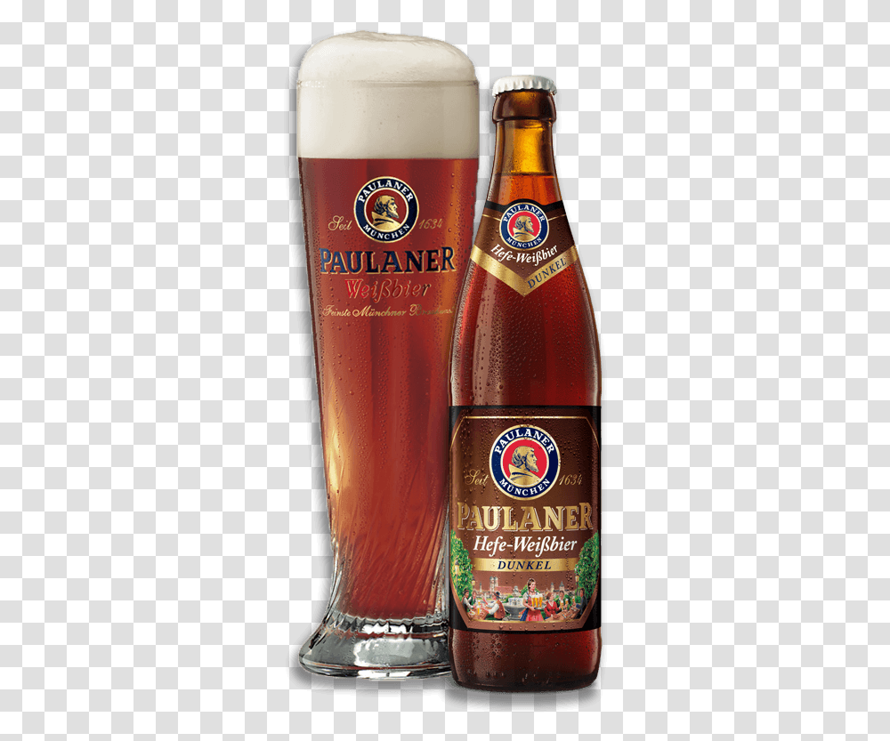 Paulaner Hefe Weissbier Dunkel, Beer, Alcohol, Beverage, Drink Transparent Png
