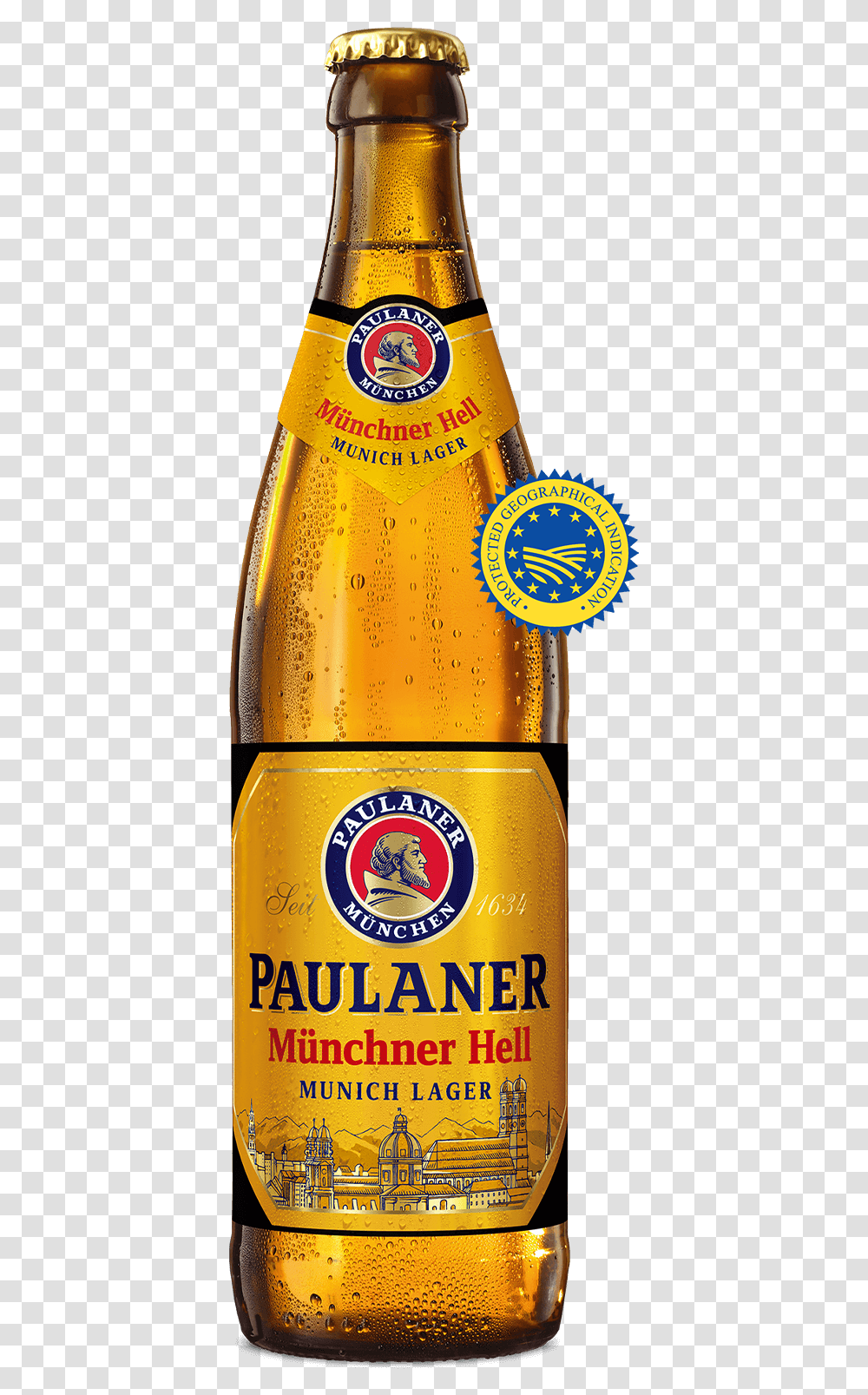 Paulaner Munchner Hell, Beer, Alcohol, Beverage, Drink Transparent Png