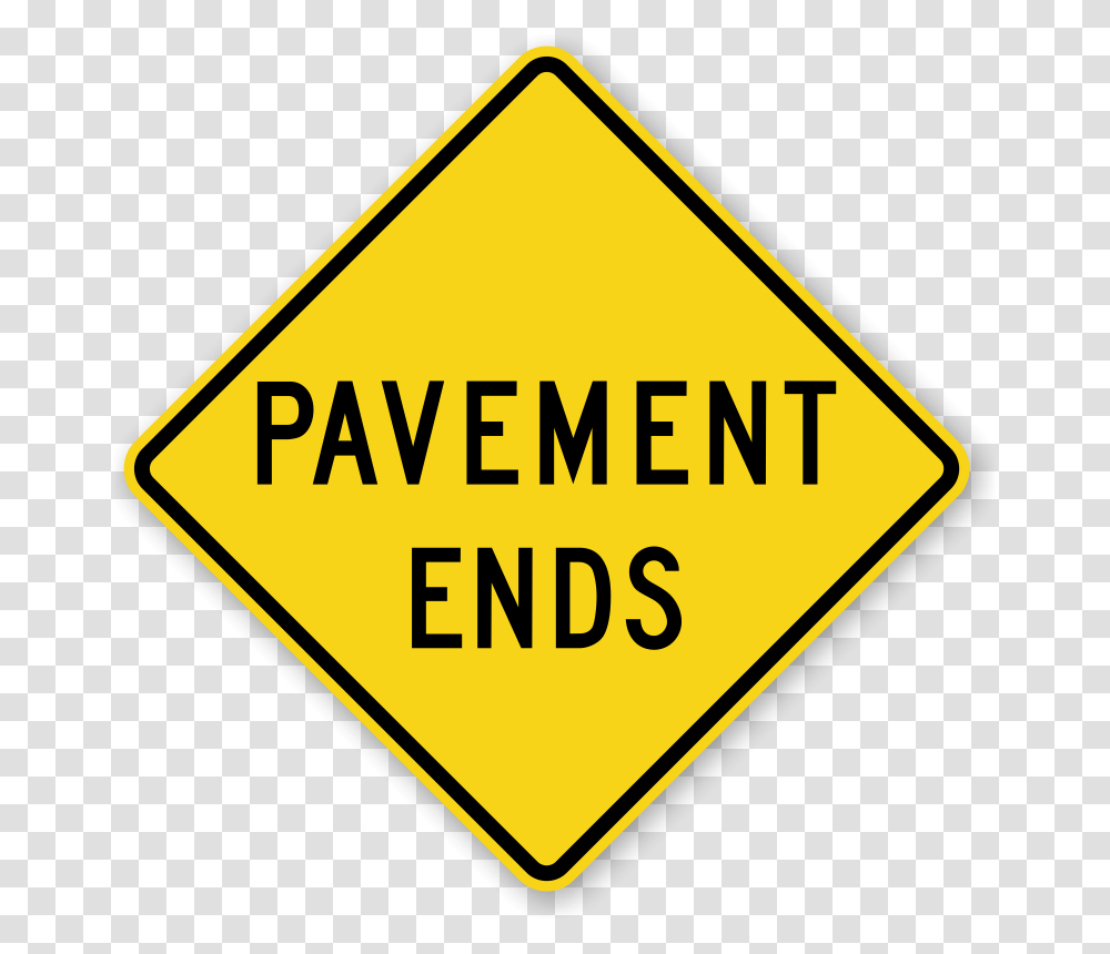 Pavement Ends Road Sign, Stopsign Transparent Png