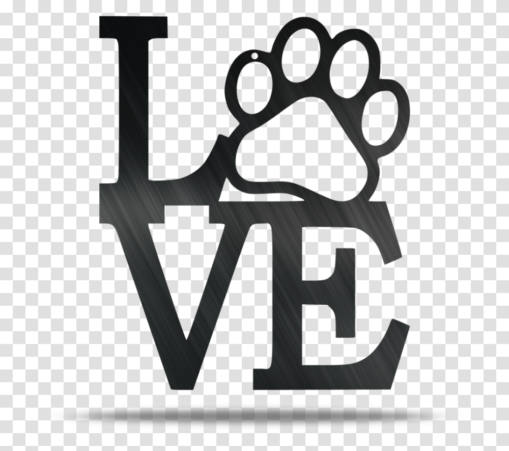 Paw Love Metal Wall Sign Love Sign With Dog Paw, Logo, Trademark, Hand Transparent Png