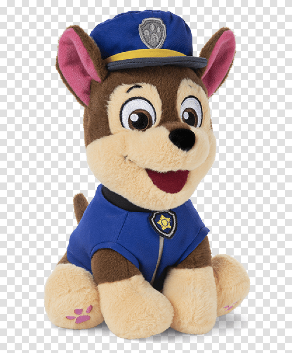 Paw Patrol Chase Plush 23cm Stuffed Toy, Teddy Bear, Mascot, Wasp, Bee Transparent Png