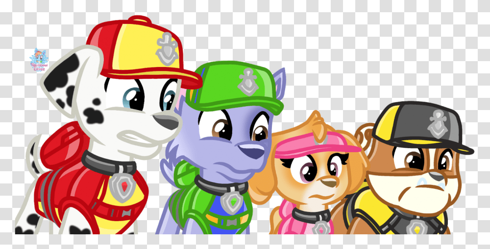 Paw Patrol Fanart Skye And Chase, Helmet, Apparel, Crowd Transparent Png