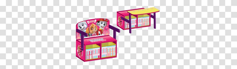 Paw Patrol Girls Convertible Bench Desk Suitable For Years, Furniture, PEZ Dispenser, Toy Transparent Png
