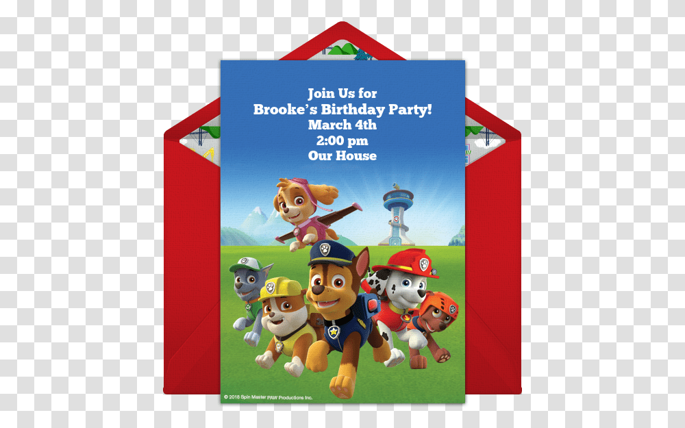 Paw Patrol Invitation Layout, Advertisement, Poster, Flyer, Paper Transparent Png